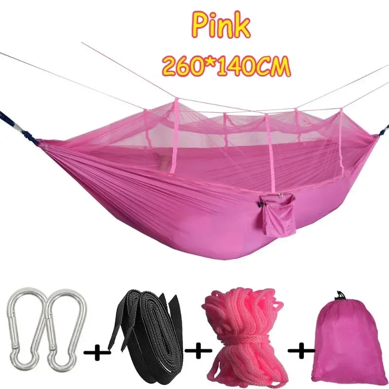 Load image into Gallery viewer, Ultra-Light Nylon Camping Hammock with Mosquito Net – Aerial Tent Style
