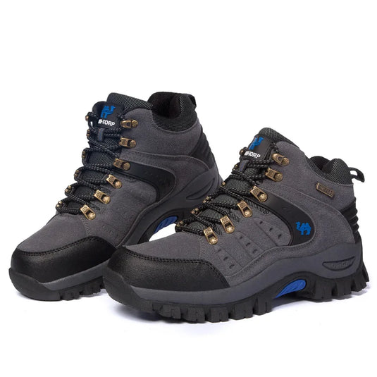 HIKEUP High-top Padded Hiking Boots for Men Outdoor Cotton Shoes Men Women Snow Boots Non-slip Rubber-Sole Trekking High Quality