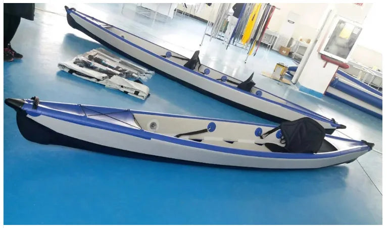 Load image into Gallery viewer, 420Cm 2 Person Inflatable Canoekayak Fishing Boat Drop Stitch Floor Boat Kayak
