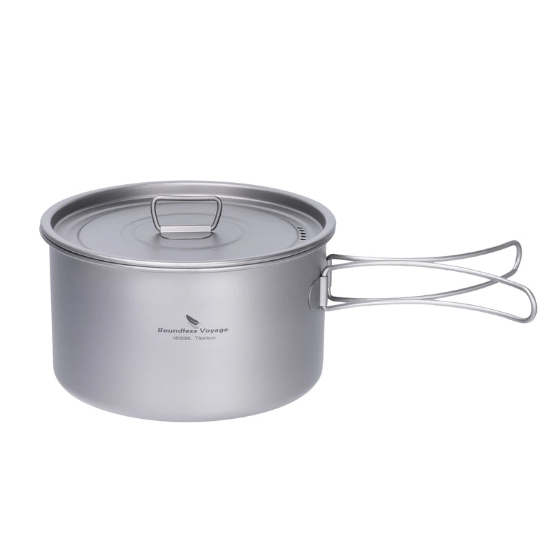 Load image into Gallery viewer, Boundless Voyage Lightweight Titanium Pot | Outdoor Portable Cooking Set Backpacking Pot
