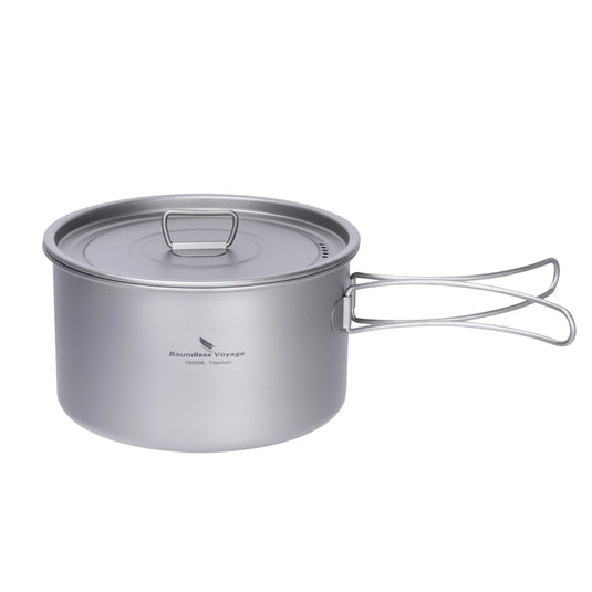 Boundless Voyage Lightweight Titanium Pot | Outdoor Portable Cooking Set Backpacking Pot