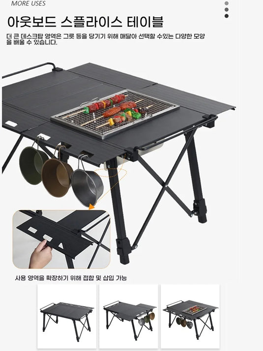 Lightweight IGT Camping Table | Folding Brazier BBQ Burner Table | Adjustable Leg Outdoor Desk