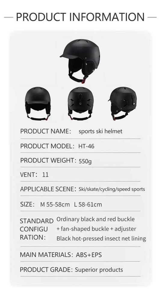 Eastinear-ski Helmet for Men and Women, Ultra-light, Warm, Safety Protection, High Quality, Outdoor, Snowboarding