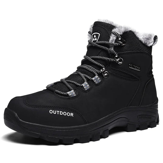 Men's outdoor hiking shoes waterproof wear mountain running travel high top plus velvet boots field hiking tactical boots