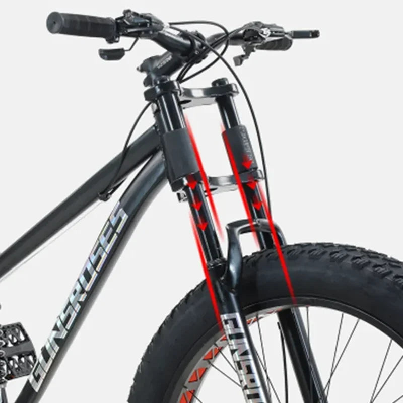 Load image into Gallery viewer, 24/26-Inch 4.0 Fat Tire Full Suspension Mountain Bike – Soft-Tail Frame, 27-Speed, Dual Disc Brake, Snow &amp; Beach Ready
