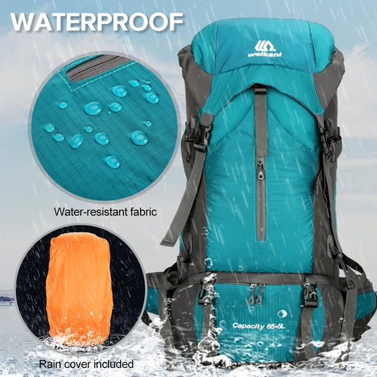 70L Waterproof Hiking Backpack | Camping Climbing Mountaineering Rucksack | Trekking Travel Bag