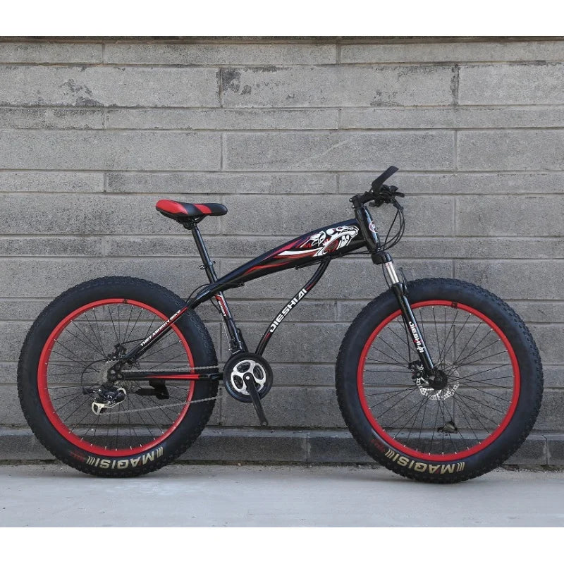 Load image into Gallery viewer, 26&quot;/24&quot; Off-Road Bull Wheel Mountain Bike – Double Disc Brake, Variable Speed, Carbon Steel Frame for Men &amp; Women
