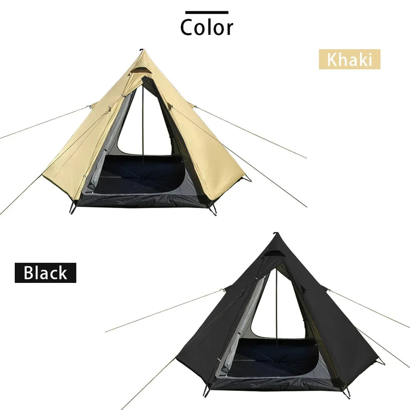 Load image into Gallery viewer, Ultralight Pyramid 4-Person Camping Tent – Teepee Design for Family Hiking &amp; Outdoor Comfort
