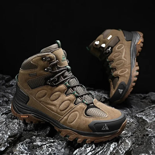 HIKEUP Men's Winter Hiking Boots Warm & Non-Slip for Cold Weather Adventures