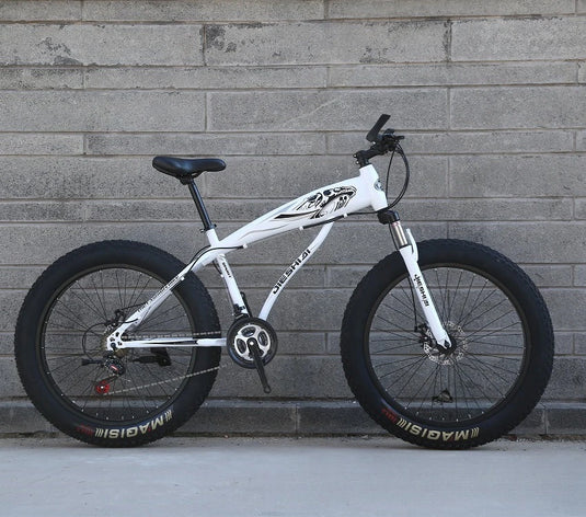 26"/24" Off-Road Bull Wheel Mountain Bike – Double Disc Brake, Variable Speed, Carbon Steel Frame for Men & Women