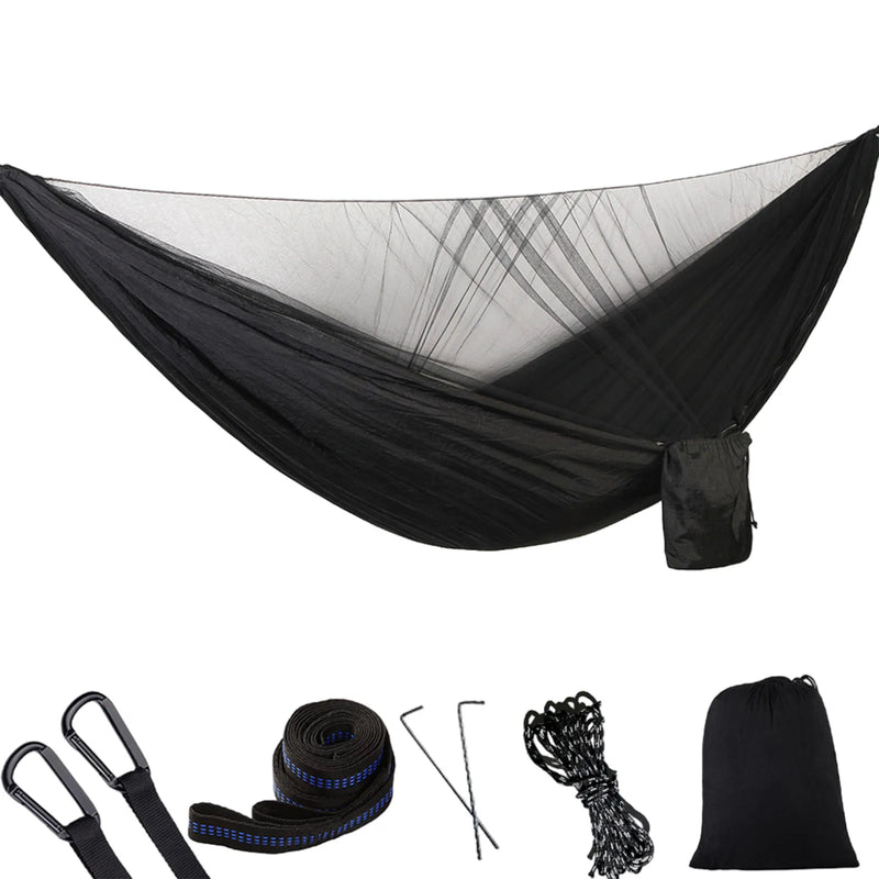 Load image into Gallery viewer, Double/Single Camping Hammock with Mosquito Net &amp; Tree Straps
