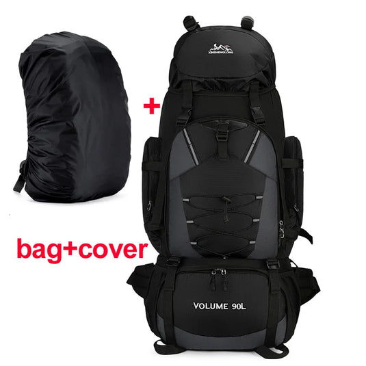 90L Hiking Camping Backpack with Rain Cover | Waterproof Trekking Rucksack | Large Climbing Travel Bag