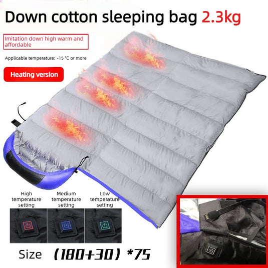 USB Electric Heated Sleeping Bag | 3-Level Heat Control | Machine Washable