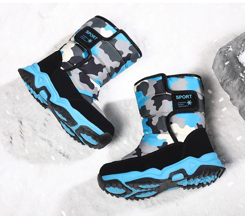 Load image into Gallery viewer, Hot Camouflage Children Snow Boots Hig Top Velvet and Thicken Kids Boot Girl Boys  Anti-slip Wear-resistant Shoe Child Snow Boot
