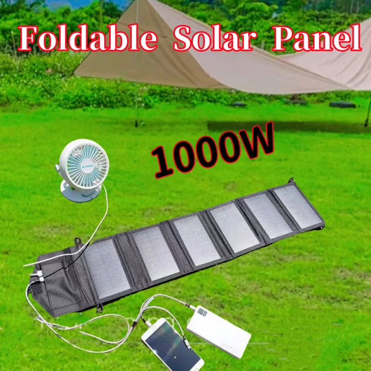 1000W Foldable Monocrystalline Solar Panel | USB Type-C Portable Charger | Outdoor Camping Hiking