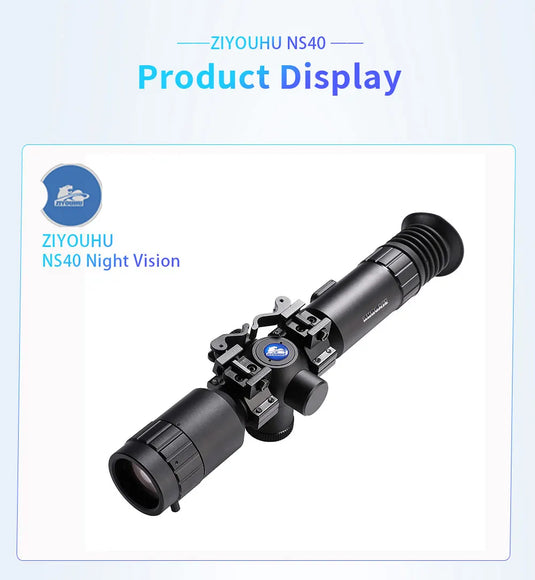 New NS40 Digital Night Vision Scope Built Gyro Tacticle Crosshair Software Ranging 1080p Video IR Camera 7-19X Hunting Monocular