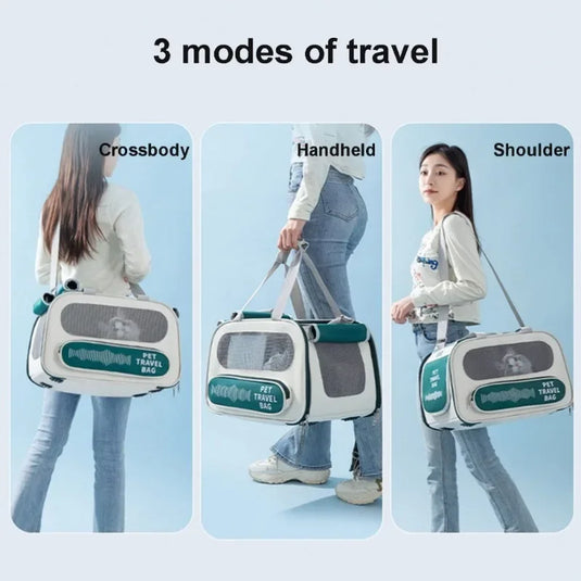 Foldable Pet Backpack Carrier Breathable Travel Bag for Cats & Small Dogs