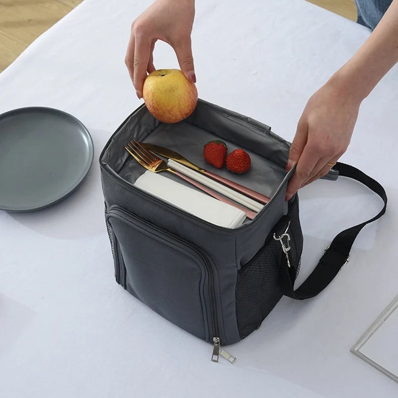 Load image into Gallery viewer, Oudoor Insulated Lunch Box Bag Thickened Peva Picnic Bag Camping Cooler Multi-Layer Handbag Thermal Bag with Strap
