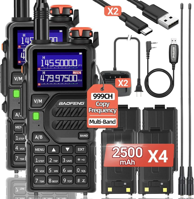 1/2x Baofeng UV-K5 PLUS Walkie Talkie Multi Band Wireless Copy Frequency NOAA Type-C Long Range Upgraded UV 5R K5 Pro Ham Radio