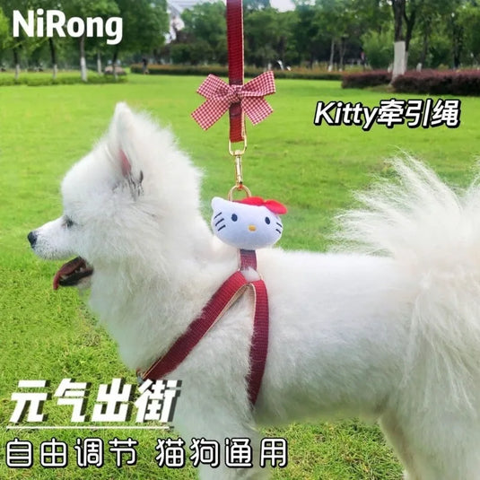 Sanrio Hello Kitty Kuromi My melody pet leash anime dog leash kawaii anti-loosening leash cat cute pet carrier gift wholesale