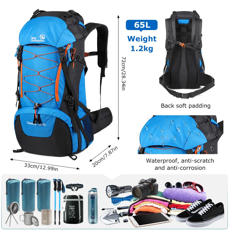 Load image into Gallery viewer, 65L Waterproof Climbing Backpack | Large Capacity Hiking Pack | Camping Trekking Travel Bag
