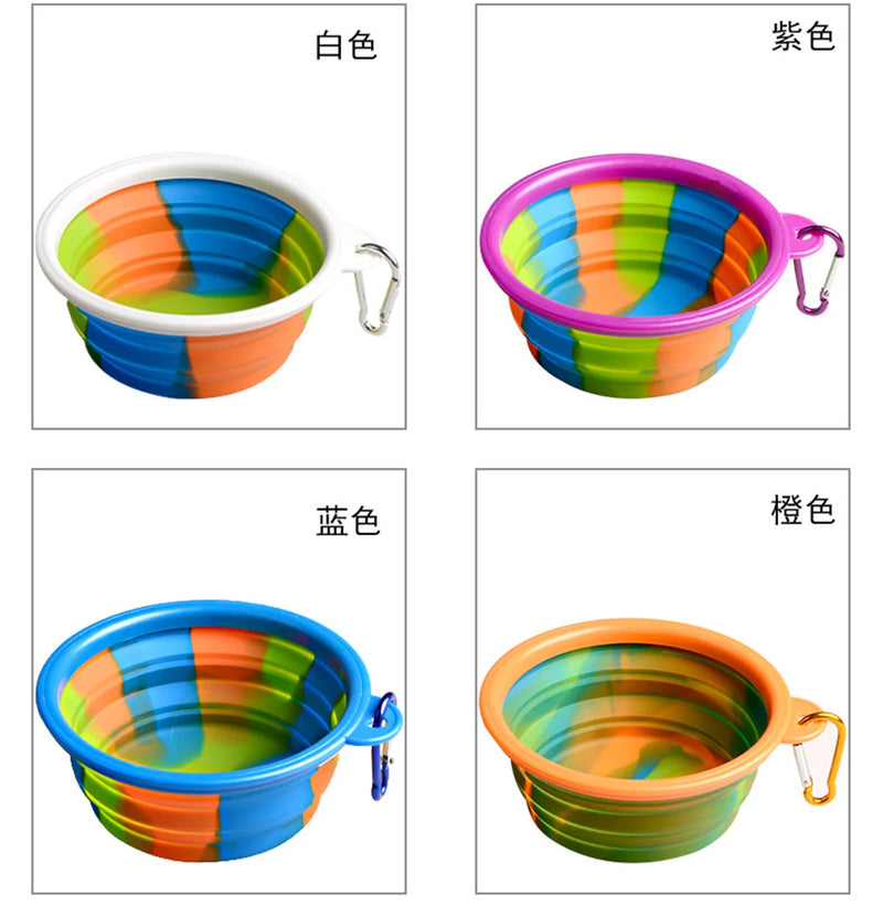 Load image into Gallery viewer, Collapsible Dog Pet Folding Silicone Bowl Outdoor Travel Portable Puppy Food Container Feeder Dish Bowl Pet supplies
