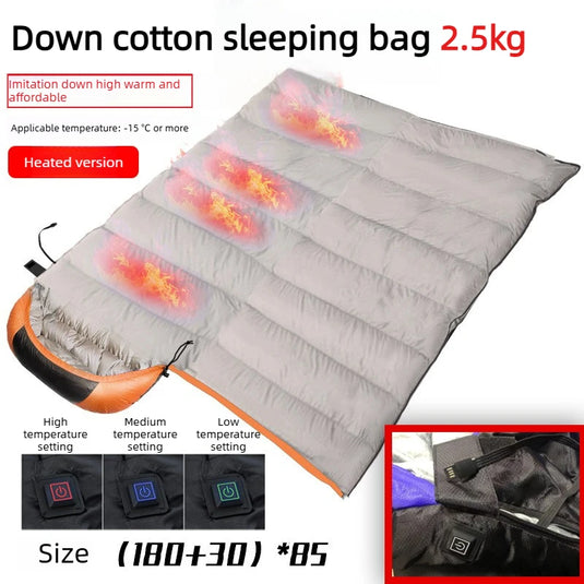 USB Electric Heated Sleeping Bag | 3-Level Heat Control | Machine Washable