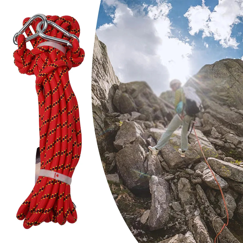 Load image into Gallery viewer, Safety Rope Rock Climbing Rope 10M 10mm Equipment Polyester Red/Bule Static Thick Knit Tree Wall High Performance
