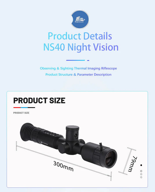 New NS40 Digital Night Vision Scope Built Gyro Tacticle Crosshair Software Ranging 1080p Video IR Camera 7-19X Hunting Monocular