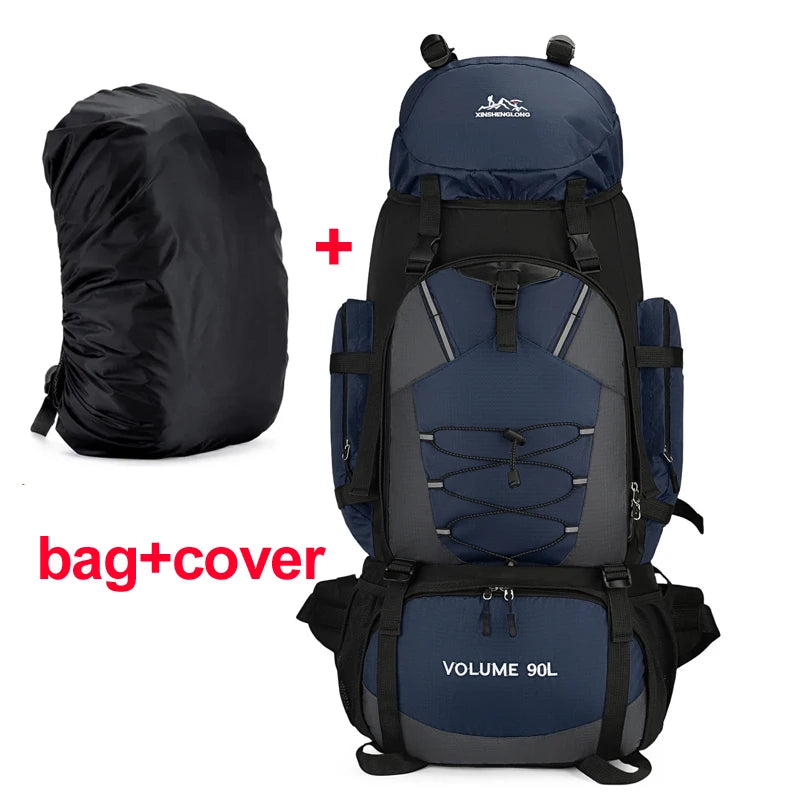 Load image into Gallery viewer, 90L Hiking Camping Backpack with Rain Cover | Waterproof Trekking Rucksack | Large Climbing Travel Bag
