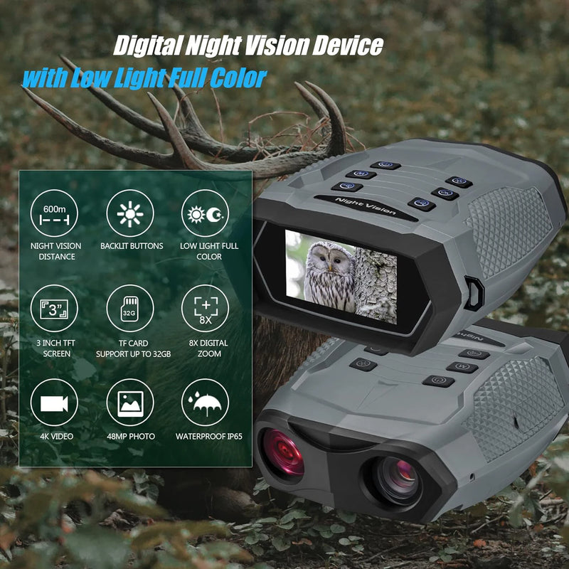 Load image into Gallery viewer, Infrared Digital Night Vision Binoculars, Goggles with Built in Camera, 4K Video Recorder for Hunting, Wildlife Observation
