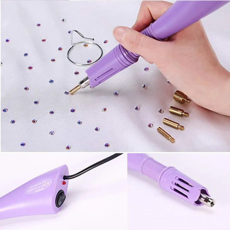 Load image into Gallery viewer, Rhinestone Setter, Hot Fix Applicator Tool Bedazzler Kit with rhinestones, Tool Gun, Hot Fixed Wand for Clothes Clothing Fabric
