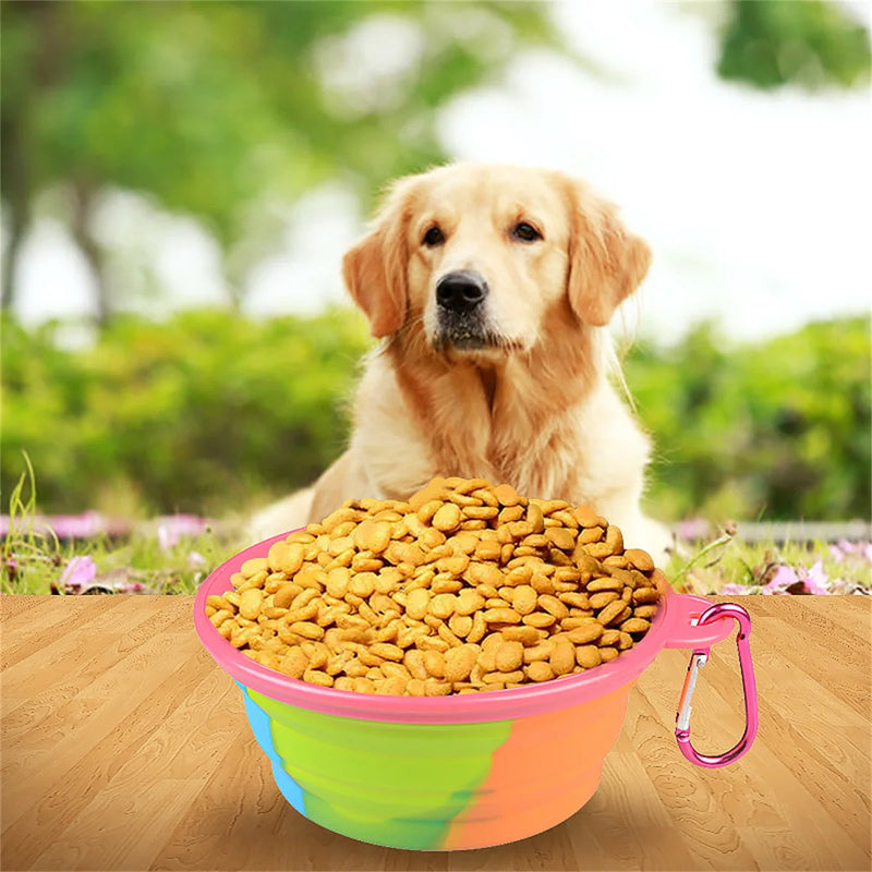 Load image into Gallery viewer, Collapsible Dog Pet Folding Silicone Bowl Outdoor Travel Portable Puppy Food Container Feeder Dish Bowl Pet supplies
