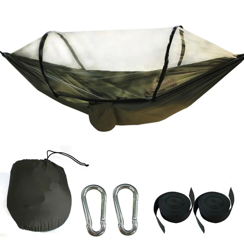 Load image into Gallery viewer, Anti-Mosquito Parachute Camping Hammock – Single &amp; Double Sizes
