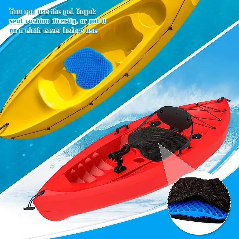 Load image into Gallery viewer, Anti Slip Padded Kayak Gel Seat Cushion Thick Waterproof Pad with Non-Slip Cover for Kayaking Fishing Boat Rafting Accessories
