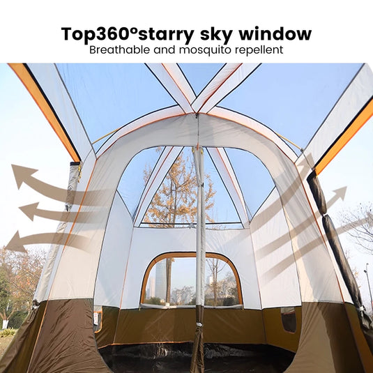 2025 Upgraded 4-Season Family Camping Tent – Spacious, Waterproof Shelter for Outdoor Adventures