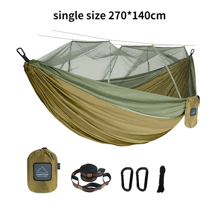 Load image into Gallery viewer, Leaftour Portable Hammock with Mosquito Net – Single &amp; Double Sizes for Travel and Outdoor Camping
