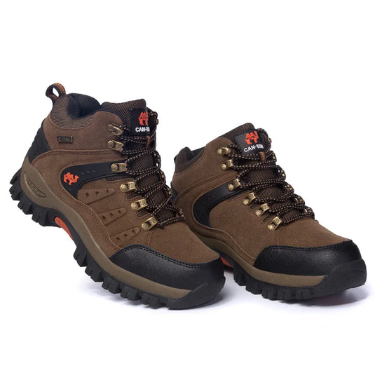 HIKEUP High-top Padded Hiking Boots for Men Outdoor Cotton Shoes Men Women Snow Boots Non-slip Rubber-Sole Trekking High Quality