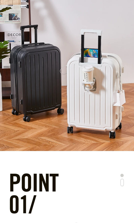 100% Aluminum Magnesium Alloy Travel Luggage Trolley Luggage 20 22 24 26 28 Inch Trolley Luggage Carry-On Luggage With Cup Holde