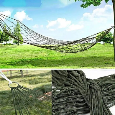 2025 Portable Outdoor Sport Hammock – Lightweight Nylon Mesh Hanging Bed for Camping, Garden, Beach, or Travel