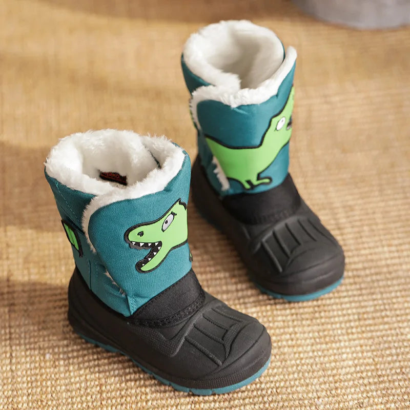 Load image into Gallery viewer, Winter Children Snow Boots Girls High-top Princess Boots Boys Anti-kick Thicken Cotton Shoes Baby Soft Waterproof Cartoon Boots
