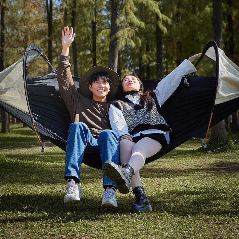 Load image into Gallery viewer, Traveler 2.0 Double Hammock with Mosquito Net &amp; Sunshade – 270x140cm
