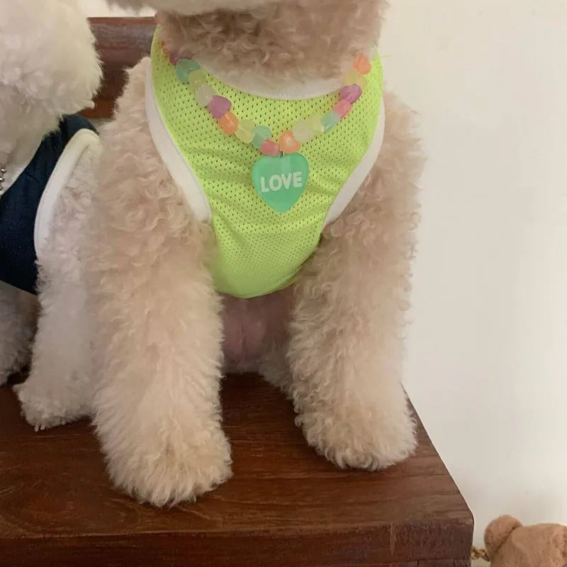 Load image into Gallery viewer, Cute Bear Dog Vest Summer Pet Breathable Mesh Pet Dog Clothes Teddy Basketball Fashion Small Dogs Coat Jackets Puppy Clothing
