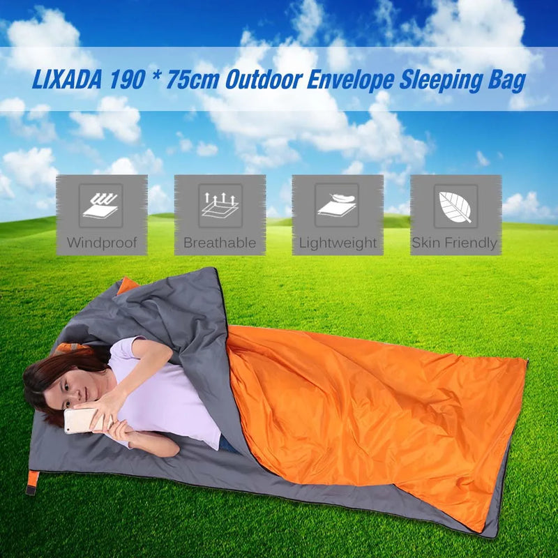 Load image into Gallery viewer, LIXADA 190*75cm Envelope Sleeping Bag Adult Camping Outdoor Mini Walking beach Sleeping Bags Ultralight Travel Bag Spring Autumn
