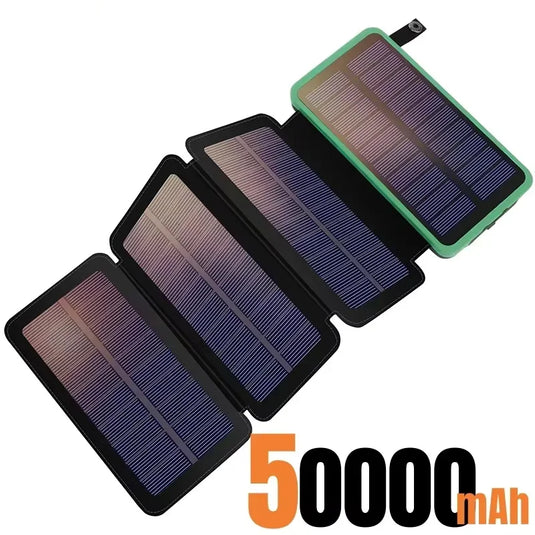 200000mAh Solar Power Bank | Foldable Solar Panel Charger | Portable Outdoor Camping Battery Pack