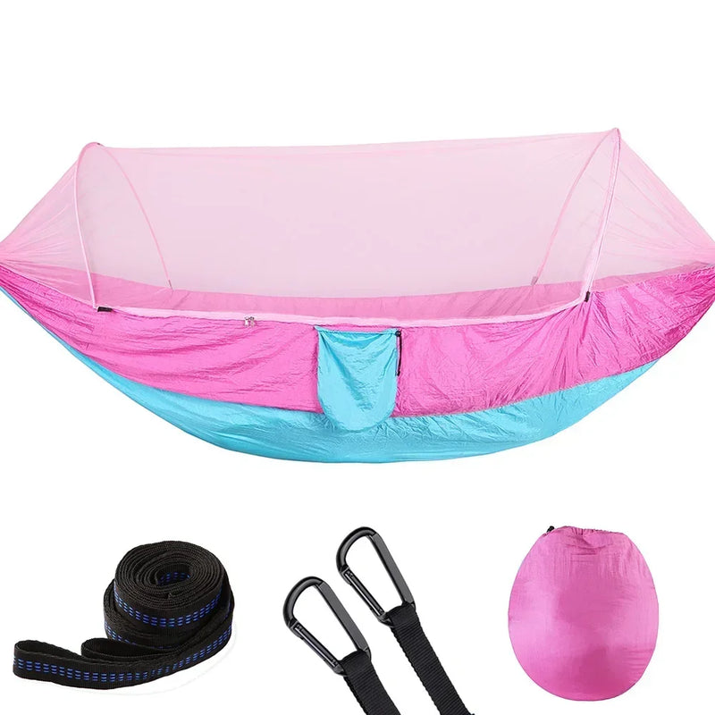 Load image into Gallery viewer, 2023 Lightweight Camping Hammock with Pop-Up Mosquito Net – Portable Parachute Hammock for Outdoor Sleeping, Travel &amp; Hiking
