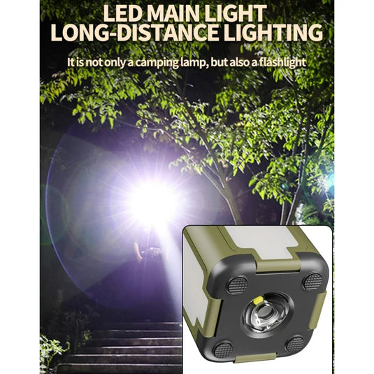 Solar Foldable Camping Lantern | 2000mAh Power Bank Tent Light | 6-Mode Portable Hanging Lamp