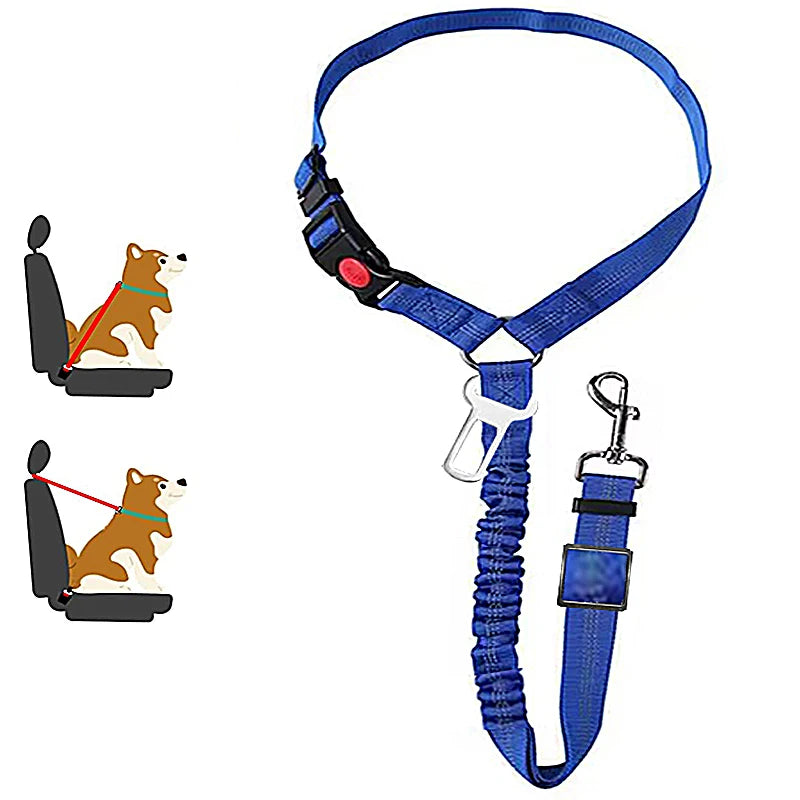 Load image into Gallery viewer, 2-in-1 Reflective Pet Harness &amp; Car Seat Belt Shock-Absorbing Travel Leash for Dogs and Cats

