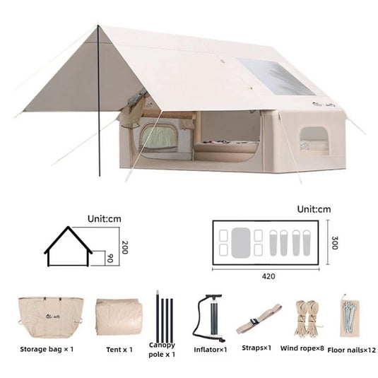 Automatic Inflatable Camping Tent – Waterproof, Sun-Protected Shelter for 3–6 People