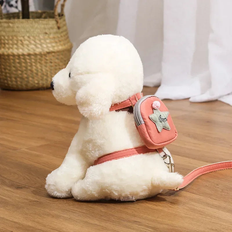 Load image into Gallery viewer, Pet Dog Leash Backpack Chest Strap Teddy Puppy Harness Dogs and Cat Adjustable Chain Rope Collar Outdoor Travel Snacks Bag
